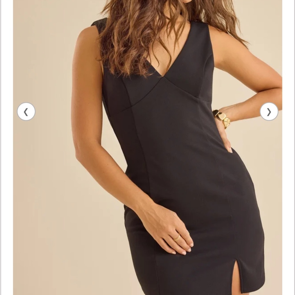 Altar'd State Black V-Neck Sleeveless Mini Dress